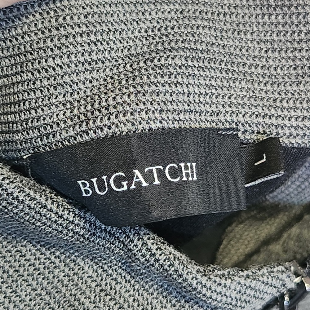 Bugatchi Men's Quarter Zip Pullover Sweater Gray Textured Size LargeL Pocket - Picture 5 of 9